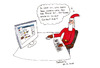 Cartoon: Facebook Santa (small) by Blogrovic tagged adventskalender santa weihnachtsmann facebook unartig social network