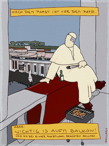 Cartoon: Aufm Platz (medium) by hollers tagged papst,papstwahl,petersplatz,balkon,fußball,grillen,proll,bier,papst,papstwahl,petersplatz,balkon,fußball,grillen,proll,bier