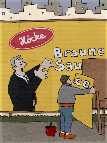 Cartoon: Braune Sauce (medium) by hollers tagged braune,sauce,braun,werbung,plakatwand,rechts,höcke,rechtsradikal,plakat,plakatkleber,afd,landtagswahlen,brandenburg,hollers,braune,sauce,braun,werbung,plakatwand,rechts,höcke,rechtsradikal,plakat,plakatkleber,afd,landtagswahlen,brandenburg,hollers