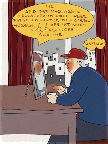 Cartoon: Fake news? (medium) by hollers tagged papst,leo,trump,schneewittchen,rom,sieben,hügel,märchen,macht,grimm,maga,usa,demokratie,spiegel,papst,leo,trump,schneewittchen,rom,sieben,hügel,märchen,macht,grimm,maga,usa,demokratie,spiegel