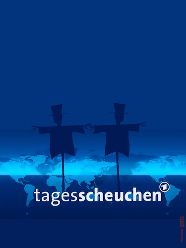 Cartoon: Falsches Diminutiv (medium) by hollers tagged tagesschau,tagesschäuchen,scheuchen,vogelscheuchen,diminutiv,verkleinerungsform,abschrecken,verscheuchen,nachrichten,fernsehen,politik,tagesschau,tagesschäuchen,scheuchen,vogelscheuchen,diminutiv,verkleinerungsform,abschrecken,verscheuchen,nachrichten,fernsehen,politik