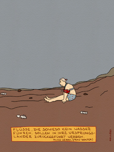 Cartoon: Flüsse abschieben (medium) by hollers tagged alice,weidel,klima,klimawandel,flüsse,niedrigwasser,pegelstände,abschiebungen,trockenheit,alice,weidel,klima,klimawandel,flüsse,niedrigwasser,pegelstände,abschiebungen,trockenheit