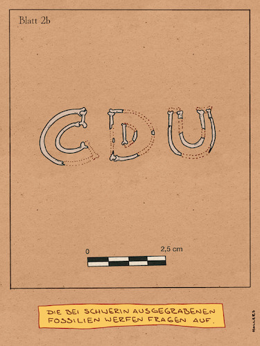 Cartoon: Fossile Überreste (medium) by hollers tagged cdu,landtag,mecklenburg,vorpommern,prozent,fossilien,cdu,landtag,mecklenburg,vorpommern,prozent,fossilien