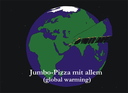 Cartoon: Global warming (medium) by hollers tagged pitch,pizza,erde,earth,global,warming,erderwärmung