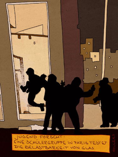 Cartoon: Jugend forscht (medium) by hollers tagged jugend,forscht,frankreich,unruhen,paris,plünderungen,geschäfte,scheiben,bildungssystem,zukunft,jugend,forscht,frankreich,unruhen,paris,plünderungen,geschäfte,scheiben,bildungssystem,zukunft