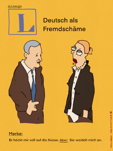 Cartoon: Langenscheidt (medium) by hollers tagged höcke,weidel,afd,landtagswahlen,beschämend,sachsen,thüringen,deutsch,fremdschäme,sprachkurs,langenscheidt,höcke,weidel,afd,landtagswahlen,beschämend,sachsen,thüringen,deutsch,fremdschäme,sprachkurs,langenscheidt