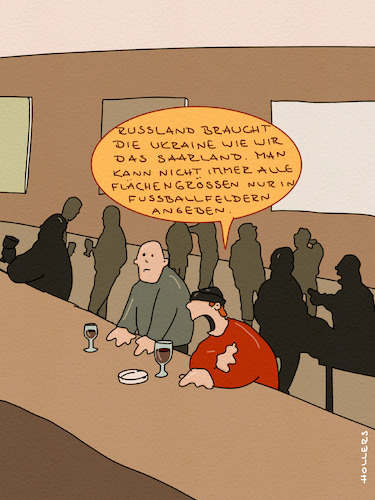 Cartoon: Saarland (medium) by hollers tagged saarland,fußballfelder,russland,ukraine,krieg,putin,größenangaben,flächen,saarland,fußballfelder,russland,ukraine,krieg,putin,größenangaben,flächen