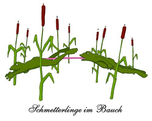 Cartoon: Schmetterlinge im Bauch (medium) by hollers tagged liebe,cunnilingus,love,butterflies,frogs,frösche,bauch,schmetterlinge,schmetterlinge,bauch,frösche,liebe
