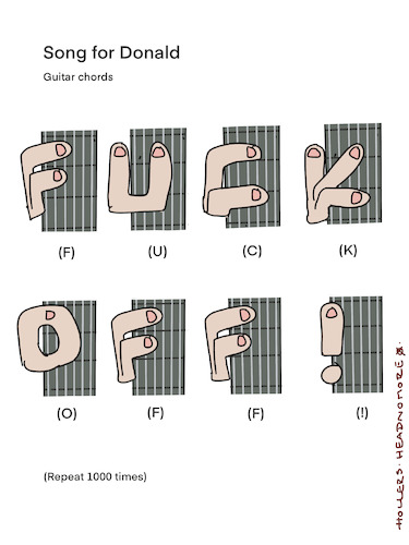 Cartoon: This is not a love song (medium) by hollers tagged gitarre,donald,trump,song,griffe,demokratie,musik,lied,noten,musikunterricht,uswahl,usa,white,house,gitarre,donald,trump,song,griffe,demokratie,musik,lied,noten,musikunterricht,uswahl,usa,white,house
