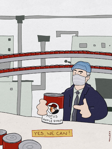 Cartoon: Canning! (medium) by hollers tagged can,yes,canning,canada,carney,maple,syrup,trump,potus,usa,europe,can,yes,canning,canada,carney,maple,syrup,trump,potus,usa,europe