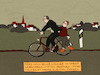 Cartoon: Abholservice (small) by hollers tagged merz,wähler,abholen,wählerschwund,rückhalt,kanzler,fahrrad