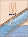 Cartoon: Synchron-Rolltrepping (small) by hollers tagged synchronspringen,synchronschwimmen,rolltreppe,sport,bad,wasser