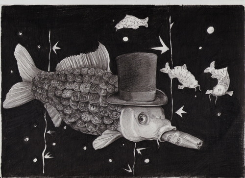 Cartoon: Banker Fish (medium) by TiTi tagged banker,fish