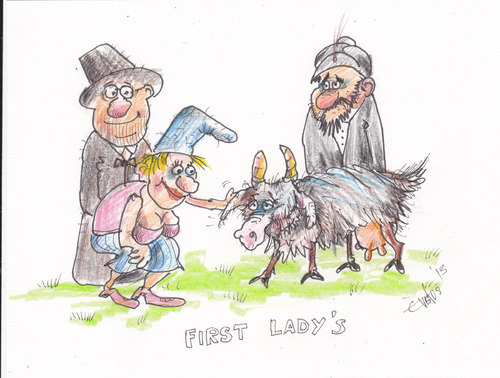Cartoon: first lady s (medium) by Erki Evestus tagged lady