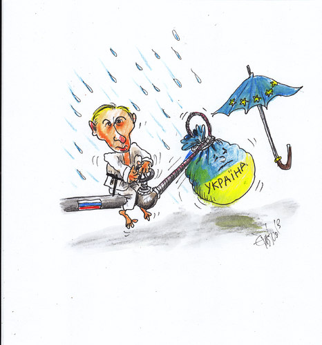 Cartoon: Puuin.Ukraina.EU. (medium) by Erki Evestus tagged puutin,ukraina,eu