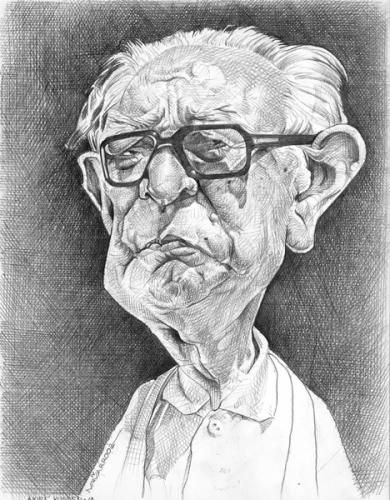 Cartoon: Akira Kurosawa (medium) by salnavarro tagged caricature,pencil,filme,director,icon
