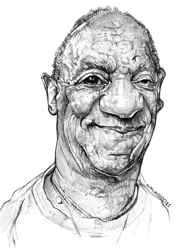 Cartoon: Bill Cozby (medium) by salnavarro tagged caricature,ballpoint,pen,traditional,cozby