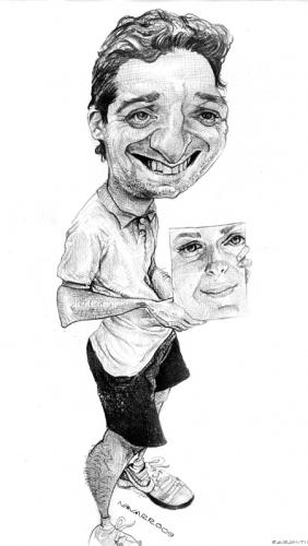 Cartoon: Xavier Salvador (medium) by salnavarro tagged caricature,artist,pencil,xavier,salvador