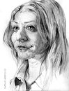 Cartoon: alyson Hannigan (small) by salnavarro tagged caricature,pencil,crosshatching,actress,hollywood,american,pie
