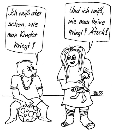 Cartoon: Ätsch... (medium) by besscartoon tagged kinder,verhütung,schwanger,bess,besscartoon