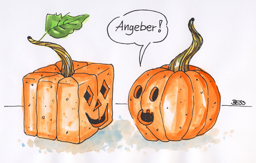 Cartoon: Angeber (medium) by besscartoon tagged halloween,kürbis,angeber,horror,bess,besscartoon