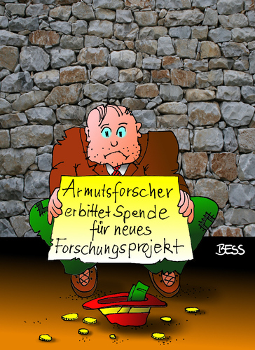 Cartoon: Armutsforscher (medium) by besscartoon tagged mann,penner,hartz,armut,forschung,betteln,spende,bettler,geld,bess,besscartoon