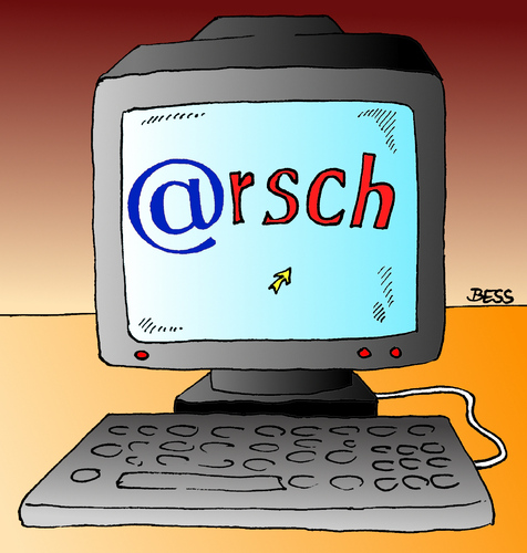 Cartoon: Arsch (medium) by besscartoon tagged computer,email,technik,arsch,bess,besscartoon
