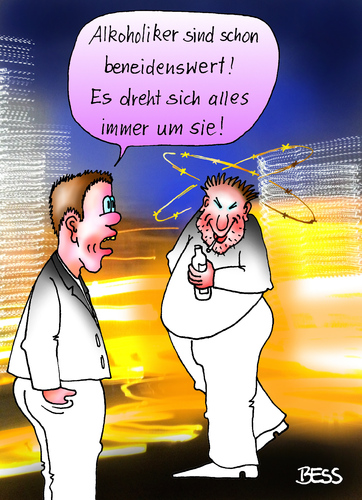 Cartoon: beneidenswert (medium) by besscartoon tagged männer,mann,alkohol,neid,rausch,trinken,betrunken,drogen,alkoholiker,bess,besscartoon