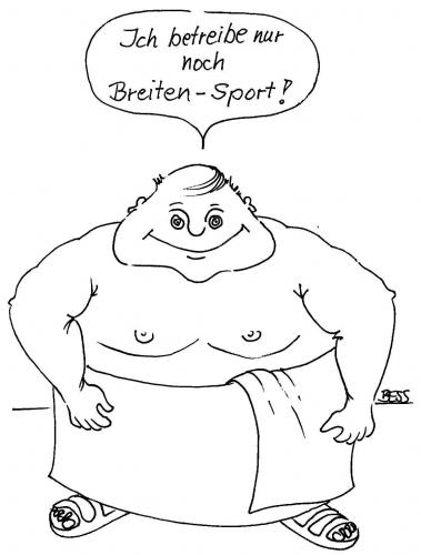 Cartoon: Breiten-Sport (medium) by besscartoon tagged breitensport,sport,fett,mann,bess,besscartoon