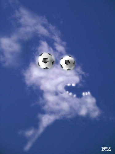 Cartoon: cloud face 5 (medium) by besscartoon tagged fussball,blatter,wm,brasilien,sepp,raffgier,geld,fresse,wolke,himmel,bess,besscartoon