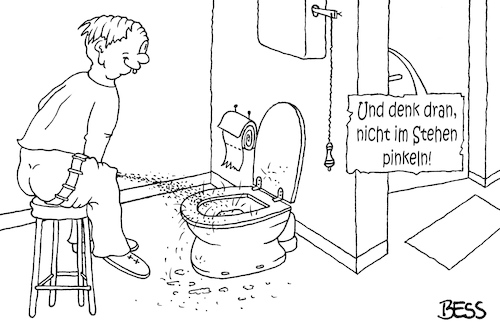 Cartoon: denk dran (medium) by besscartoon tagged pinkeln,wc,toilette,klo,männer,urinieren,bess,besscartoon