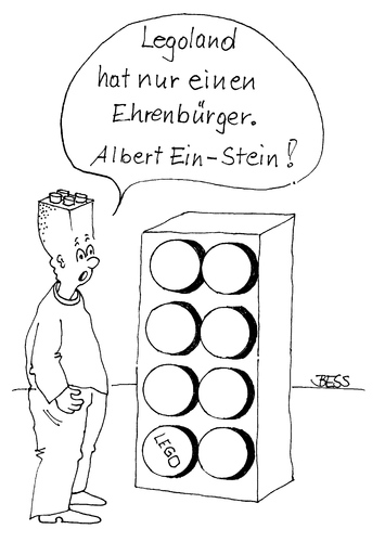 Cartoon: Ehrenbürger (medium) by besscartoon tagged mann,lego,legoland,albert,einstein,ehrenbürger,bess,besscartoon