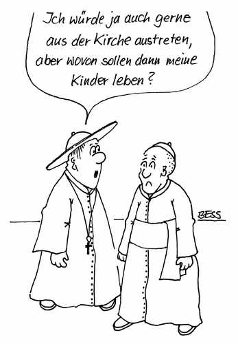 Cartoon: ohne Titel (medium) by besscartoon tagged kirche,religion,katholisch,pfarrer,kirchenaustritt,bess,besscartoon