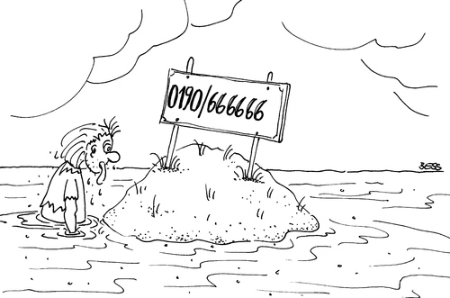 Cartoon: Scheiß Spiel (medium) by besscartoon tagged insel,schiffbruch,einsamkeit,telefonsex,bess,besscartoon
