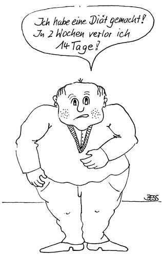 Cartoon: Schon wieder eine Diät (medium) by besscartoon tagged mann,fett,dick,alt,diät,bess,besscartoon
