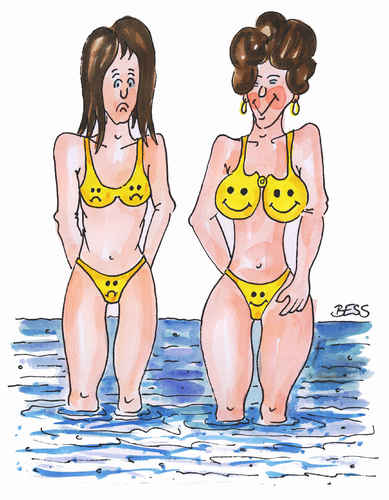 Cartoon: Smilies (medium) by besscartoon tagged frauen,mode,meer,brust,smilie,bess,besscartoon