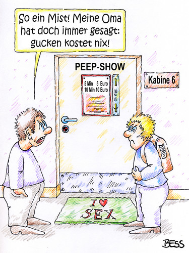 Cartoon: So ein Mist! (medium) by besscartoon tagged peepshow,kinder,oma,gucken,kostet,nix,bess,besscartoon