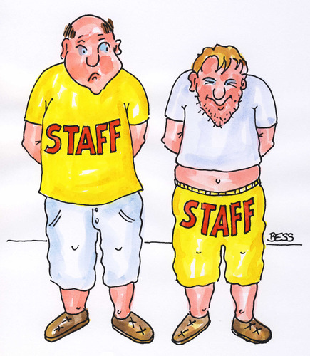 Cartoon: Staff (medium) by besscartoon tagged arbeit,männer,staff,sexualität,bess,besscartoon