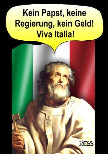 Cartoon: Viva Italia (medium) by besscartoon tagged besscartoon,bess,eurokrise,euro,geld,regierung,grillo,beppe,monti,berlusconi,mafia,krise,papst,italien