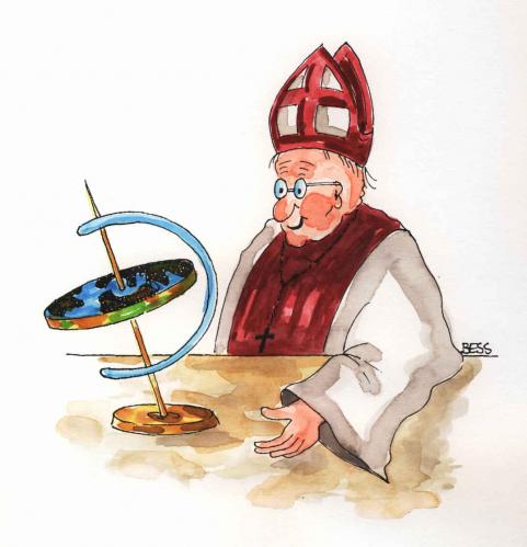 Cartoon: Weltbild (medium) by besscartoon tagged religion,kirche,weltbild,pfarrer,mann,bess,besscartoon