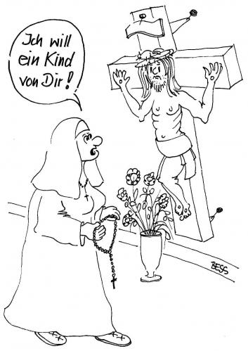 Cartoon: Wünsche (medium) by besscartoon tagged katholisch,kind,jesus,nonne,religion,kirche,christentum,kreuz,bess,besscartoon