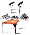 Cartoon: der Holzweg (small) by besscartoon tagged krieg krücken holzbein stuhl gewalt bess besscartoon