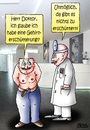 Cartoon: hirnlos (small) by besscartoon tagged arzt,patient,doktor,gesund,hirnlos,gehirnerschütterung,krank,bess,besscartoon