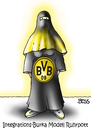 Cartoon: Integrations-Burka (small) by besscartoon tagged ruhrpott,bvb,dortmund,frau,burka,islam,integration,flüchtlinge,religion,bess,besscartoon