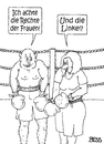 Cartoon: Rechte der Frauen (small) by besscartoon tagged mann,frau,beziehung,gleichberechtigung,sport,boxen,rechte,linke,emanzipation,bess,besscartoon