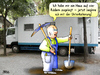 Cartoon: Haus auf vier Rädern (small) by besscartoon tagged camping,urlaub,ferien,camper,wohnmobil,keller,unterkellern,bess,besscartoon