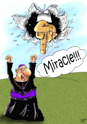 Cartoon: Miracle (medium) by Vlado Mach tagged god,religion,opinion,we