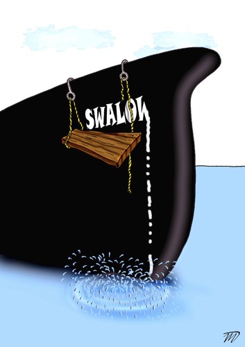 Cartoon: SOS (medium) by Vlado Mach tagged sea,ship,sos