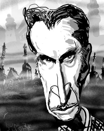 Cartoon: Caricature of Vincent Price (medium) by Dunlap-Shohl tagged caricature,vincent,price,people,with,parkinsons,disease
