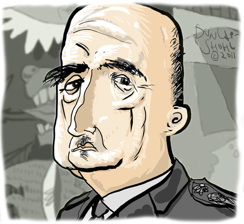 Cartoon: Francisco Franco (medium) by Dunlap-Shohl tagged parkinsons,disease,francisco,franco,dictator,guernica